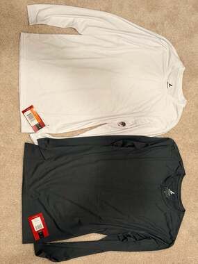 BSN Sports Performance Long Sleeve Crew Neck Lot, Large (White, Black, Grey)